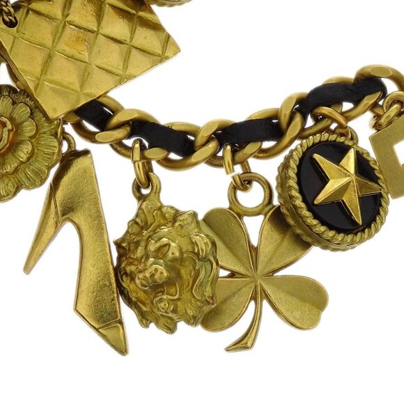 Chanel CC Icon Chain Belt Artificial Pearl Gold Black 94A 144862 main image 4